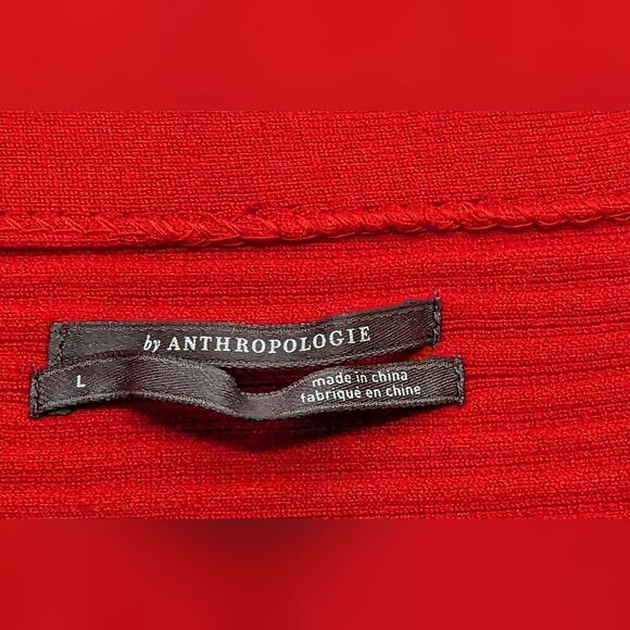 NWT Anthropologie red Strapless belted open back A-line Midi Sweater Dress sz L - Picture 16 of 16